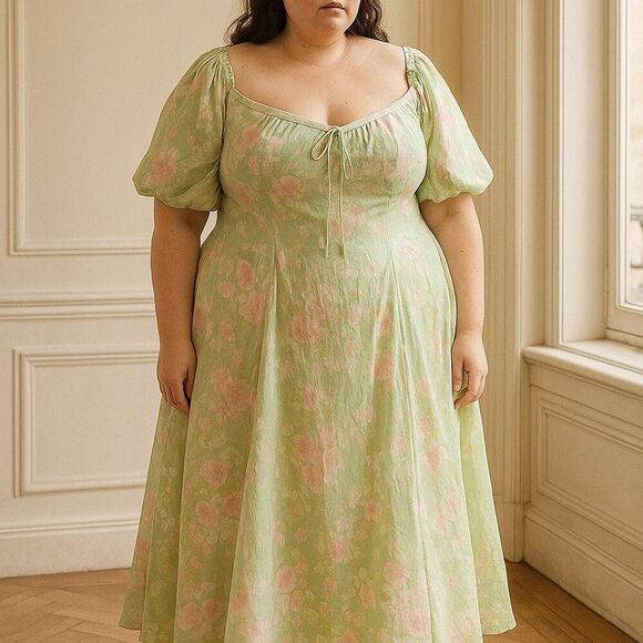 NWT Selkie The Acid Trip Day Dress - Pastel Floral - Size 5X - Picture 2 of 15